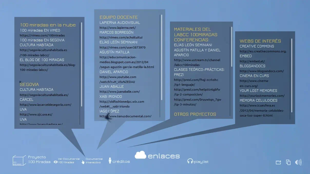 100 miradas, CC web site
